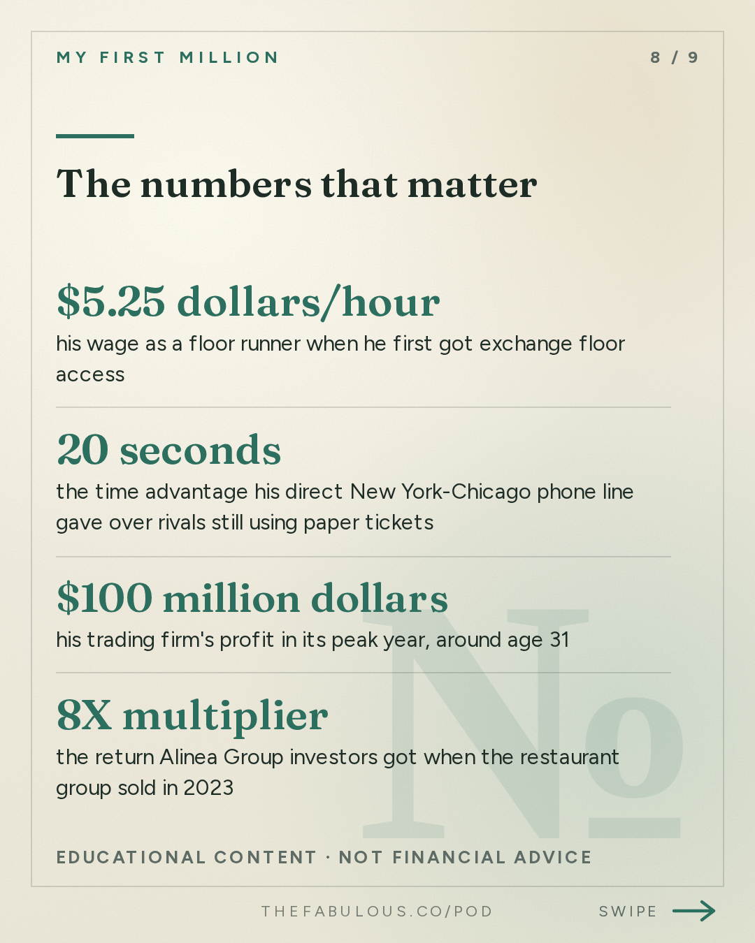 The numbers that matter — My First Million: How to find your arbitrage (from the guy who’s done it 3x) ft. Nick Kokonas