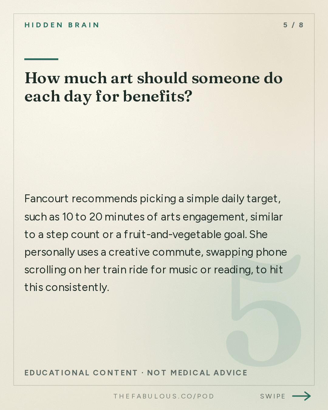 How much art should someone do each day for benefits? — Hidden Brain: What Art Does For Your Brain