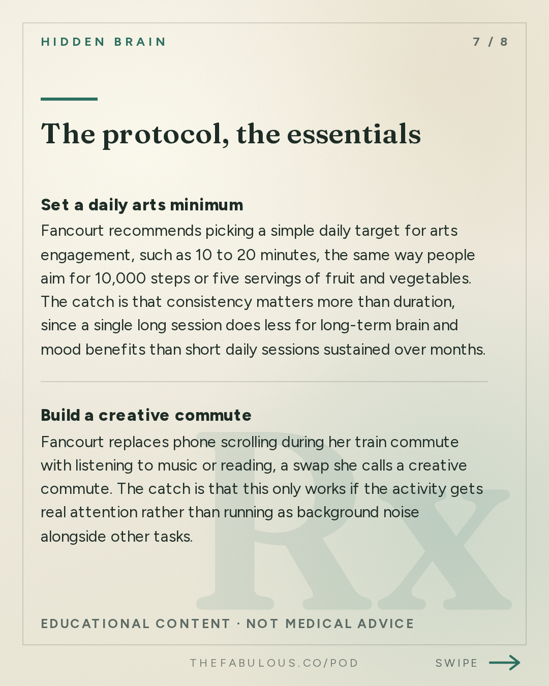 The protocol, the essentials — Hidden Brain: What Art Does For Your Brain