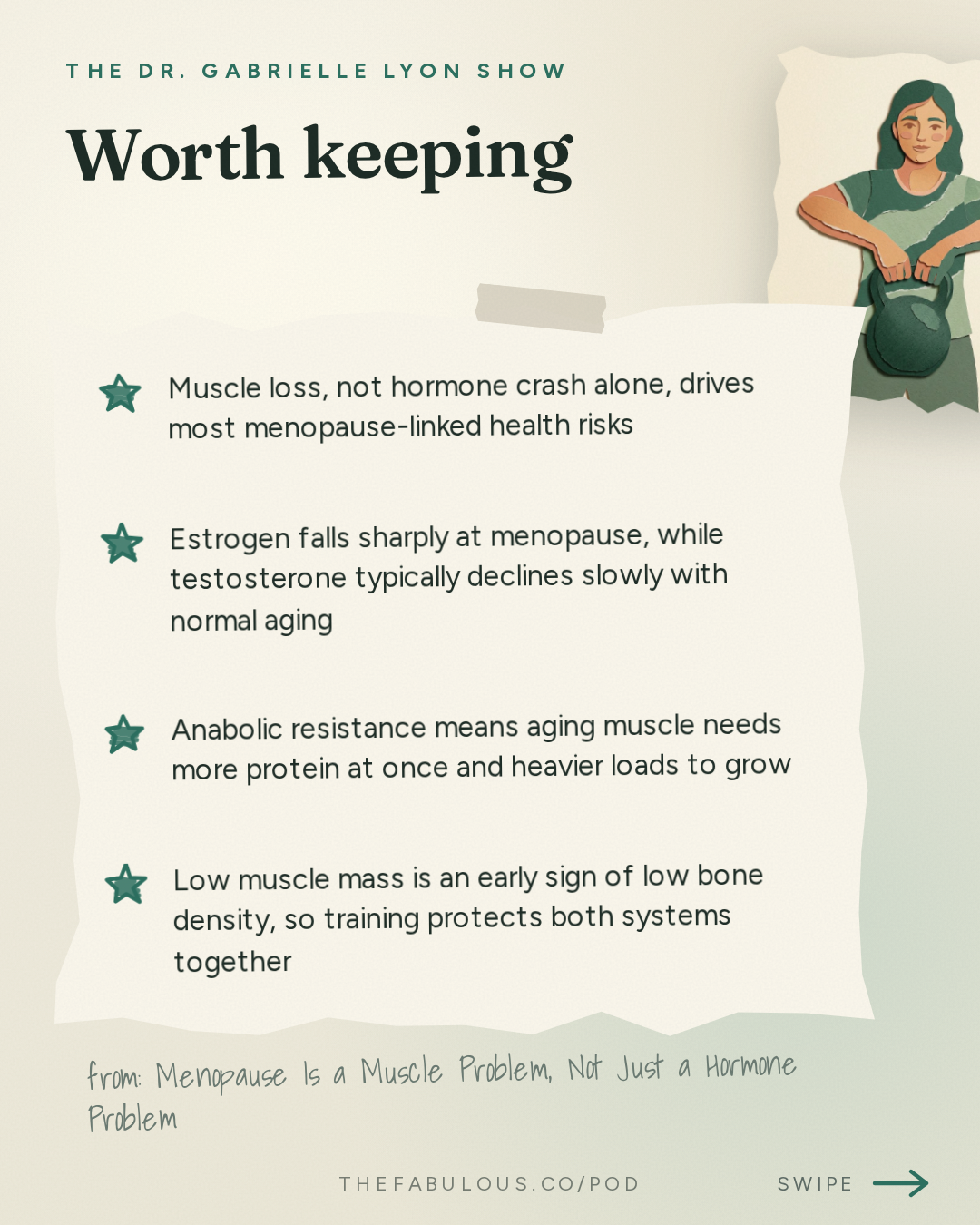 Worth keeping — The Dr. Gabrielle Lyon Show: Menopause Is a Muscle Problem, Not Just a Hormone Problem