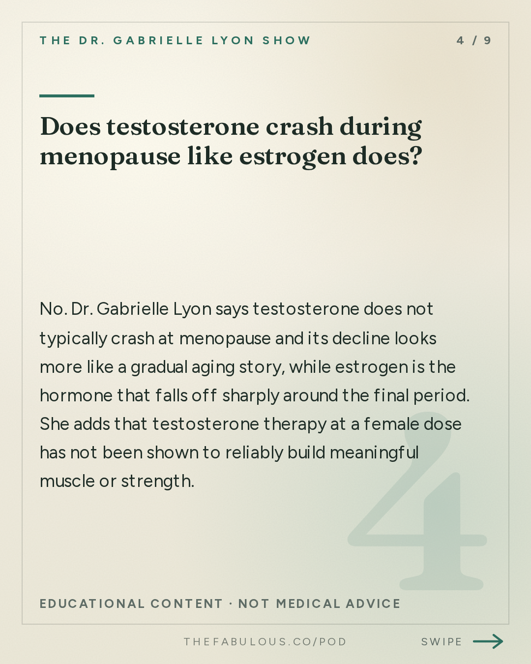 Does testosterone crash during menopause like estrogen does? — The Dr. Gabrielle Lyon Show: Menopause Is a Muscle Problem, Not Just a Hormone Problem
