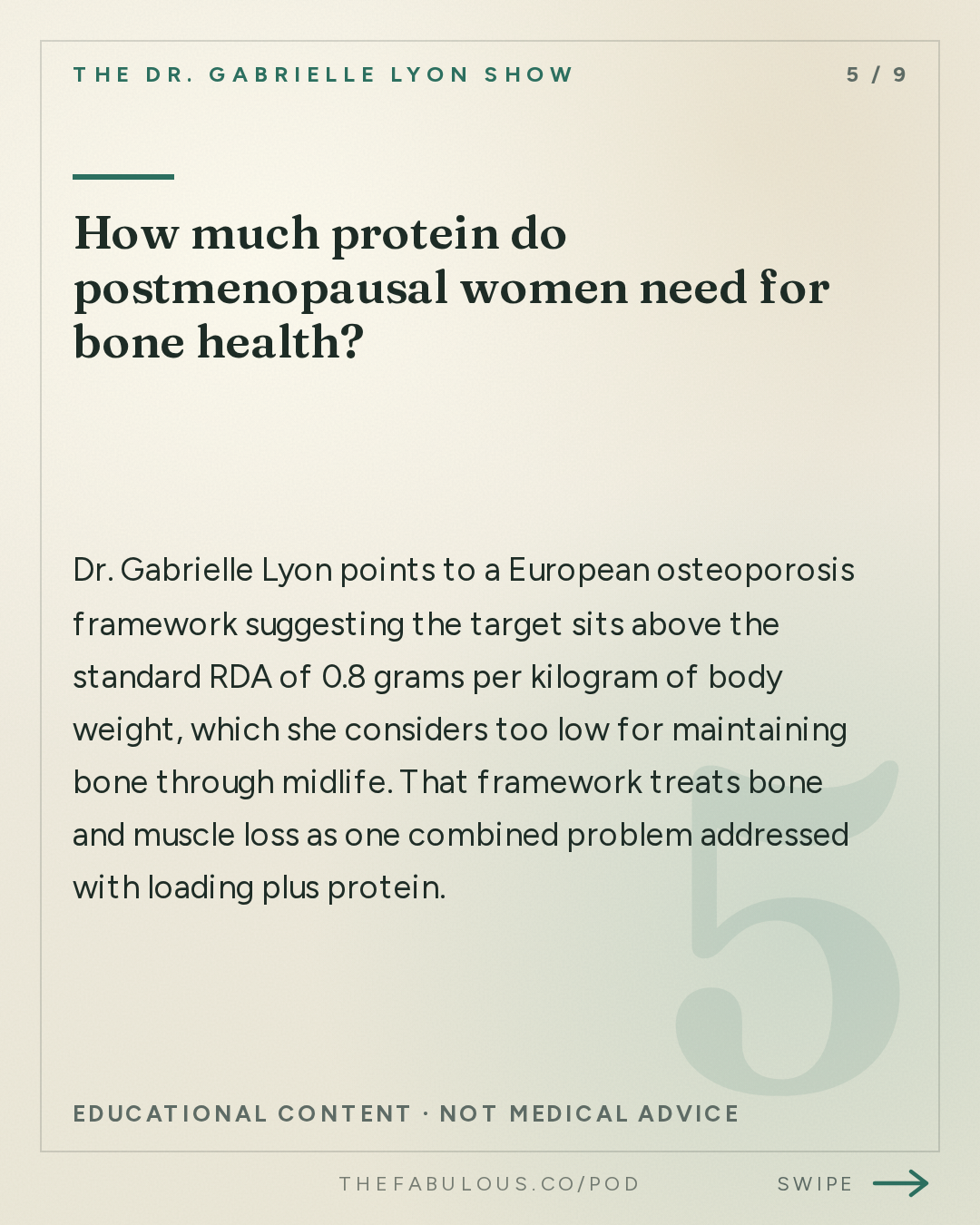 How much protein do postmenopausal women need for bone health? — The Dr. Gabrielle Lyon Show: Menopause Is a Muscle Problem, Not Just a Hormone Problem