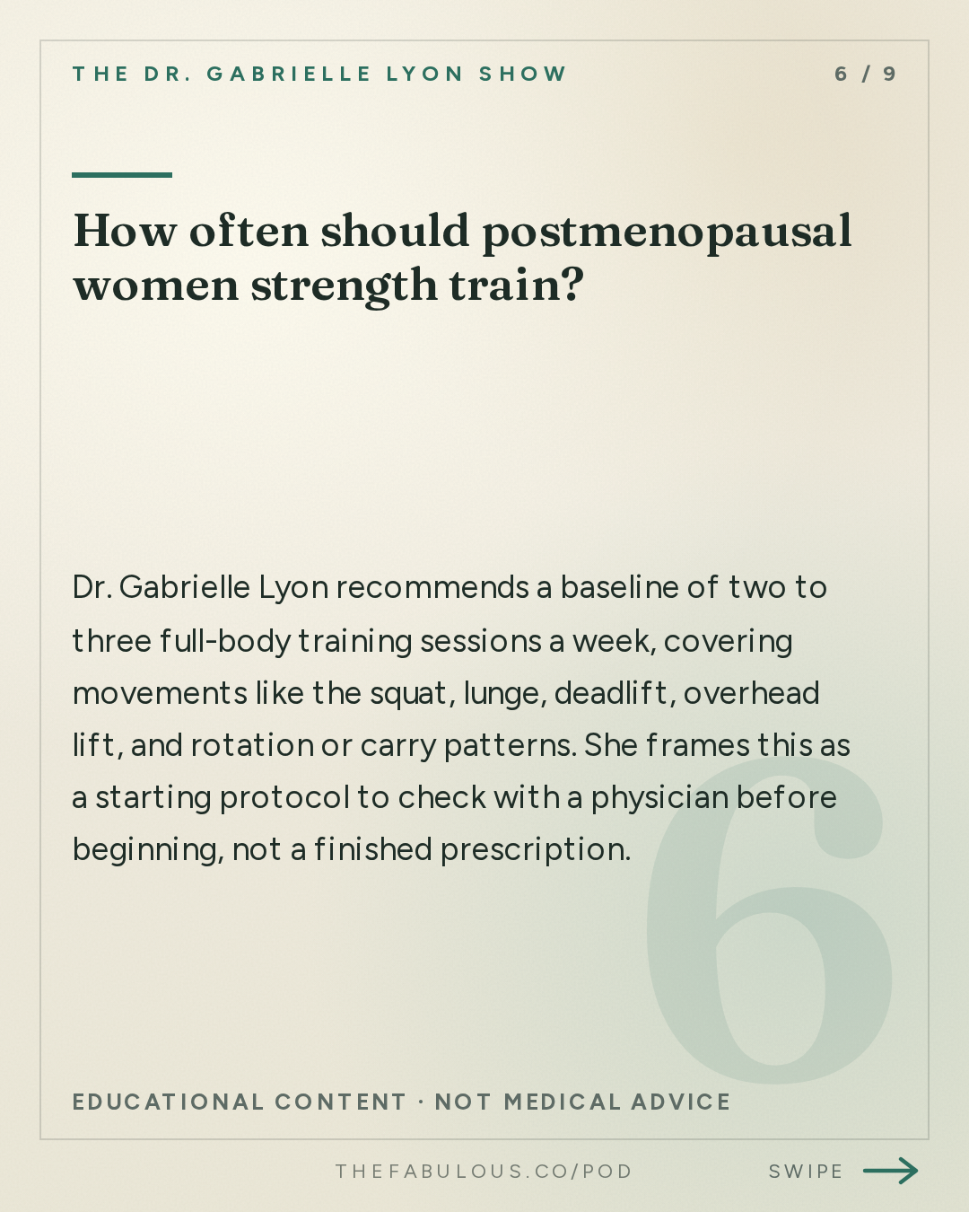 How often should postmenopausal women strength train? — The Dr. Gabrielle Lyon Show: Menopause Is a Muscle Problem, Not Just a Hormone Problem