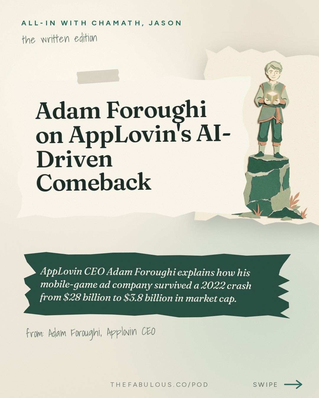 Adam Foroughi on AppLovin's AI-Driven Comeback — All-In with Chamath, Jason, Sacks & Friedberg: Adam Foroughi, Applovin CEO: Surviving a 92% Drawdown, Ads as ML 1.0 & the $50B Game Ad Market