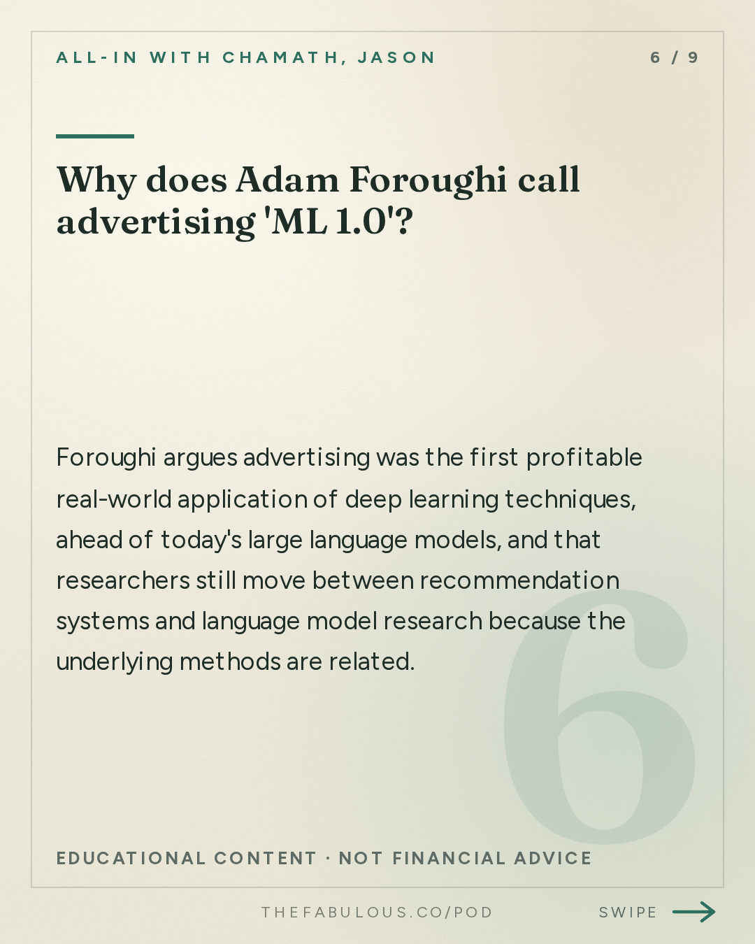 Why does Adam Foroughi call advertising 'ML 1.0'? — All-In with Chamath, Jason, Sacks & Friedberg: Adam Foroughi, Applovin CEO: Surviving a 92% Drawdown, Ads as ML 1.0 & the $50B Game Ad Market