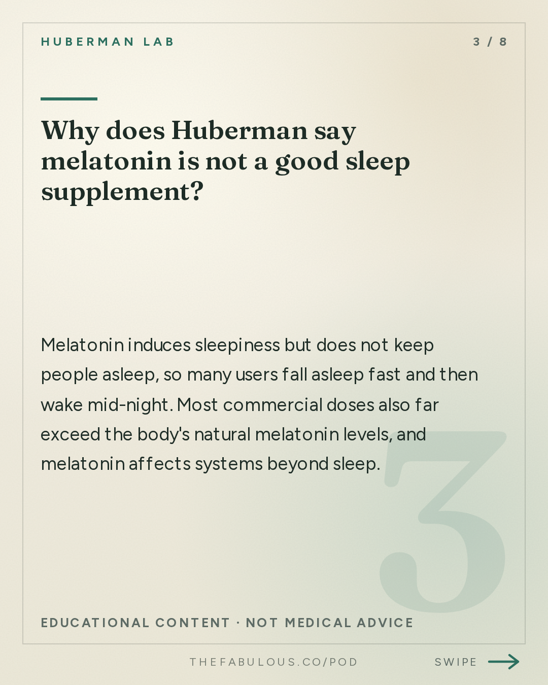 Why does Huberman say melatonin is not a good sleep supplement? — Huberman Lab: Essentials: Developing a Rational Approach to Supplementation for Health & Performance