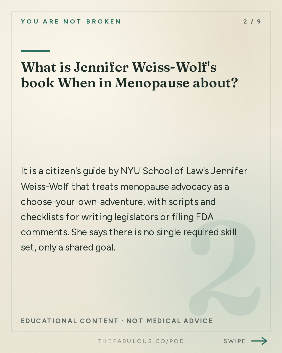 What is Jennifer Weiss-Wolf's book When in Menopause about? — You Are Not Broken: 392. When in Menopause: Advocacy, Policy, and the Power of Speaking Up