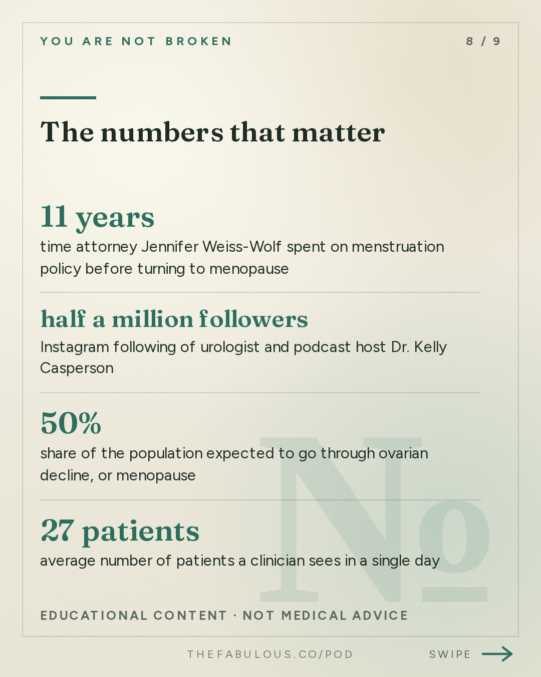 The numbers that matter — You Are Not Broken: 392. When in Menopause: Advocacy, Policy, and the Power of Speaking Up