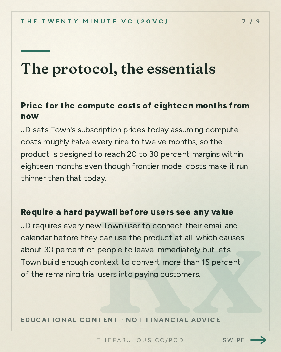 The protocol, the essentials — The Twenty Minute VC (20VC): Venture Capital | Startup Funding | The Pitch: 20VC: The $100 Billion AI Assistant Race: Town vs Instinct vs GrokBot | We Spend $75K Per Engineer on AI Tools | Why the AI Assistant Market Is Not a Bubble & AI Assistants Will Replace Every App on Your Phone with JD, Founder of Town