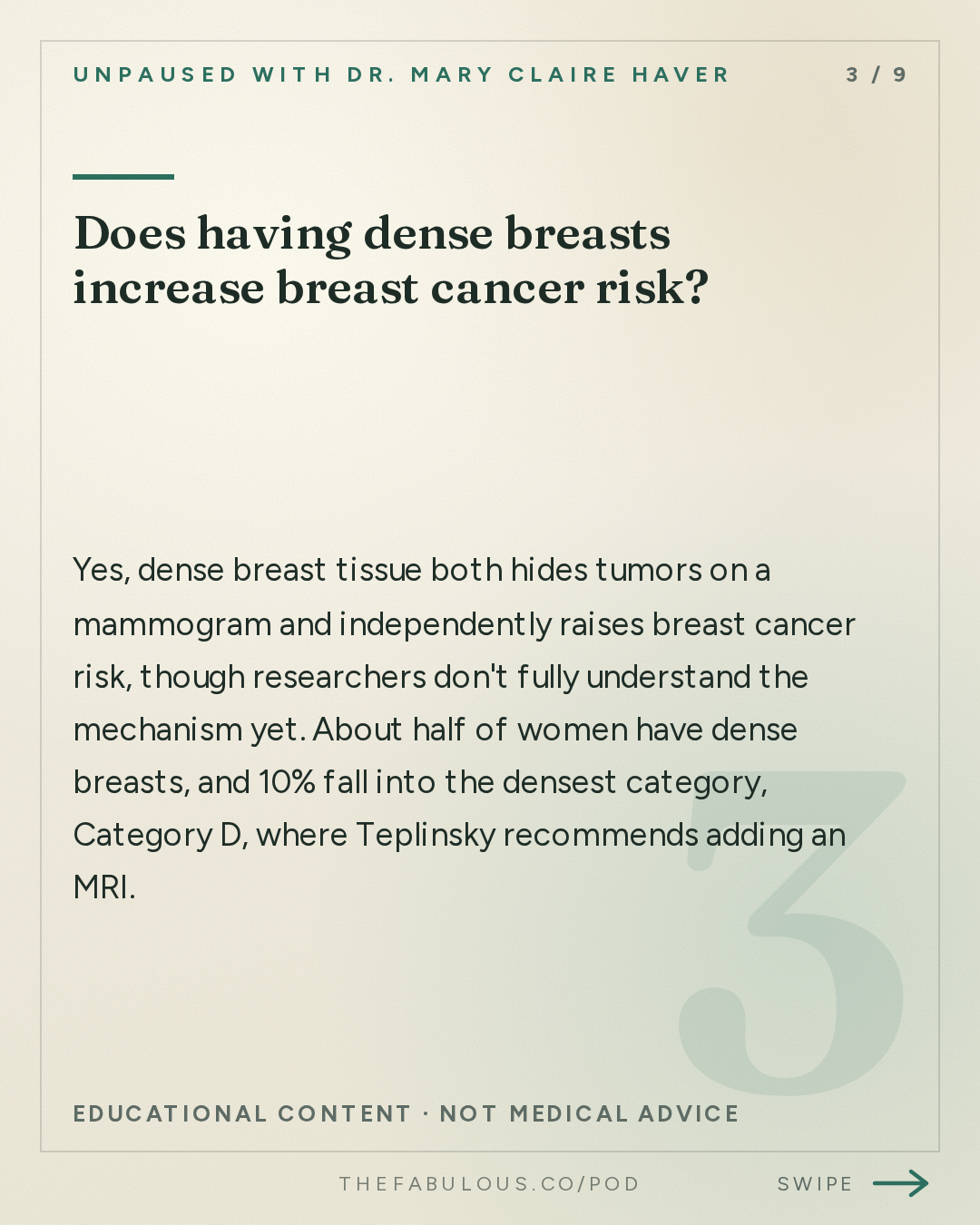 Does having dense breasts increase breast cancer risk? — unPAUSED with Dr. Mary Claire Haver: Dense Breasts, Family History and Your Mammogram: How to Know your Real Risk
