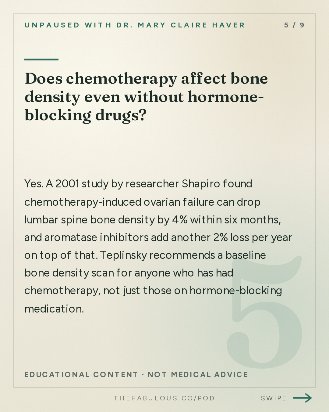 Does chemotherapy affect bone density even without hormone-blocking drugs? — unPAUSED with Dr. Mary Claire Haver: Dense Breasts, Family History and Your Mammogram: How to Know your Real Risk