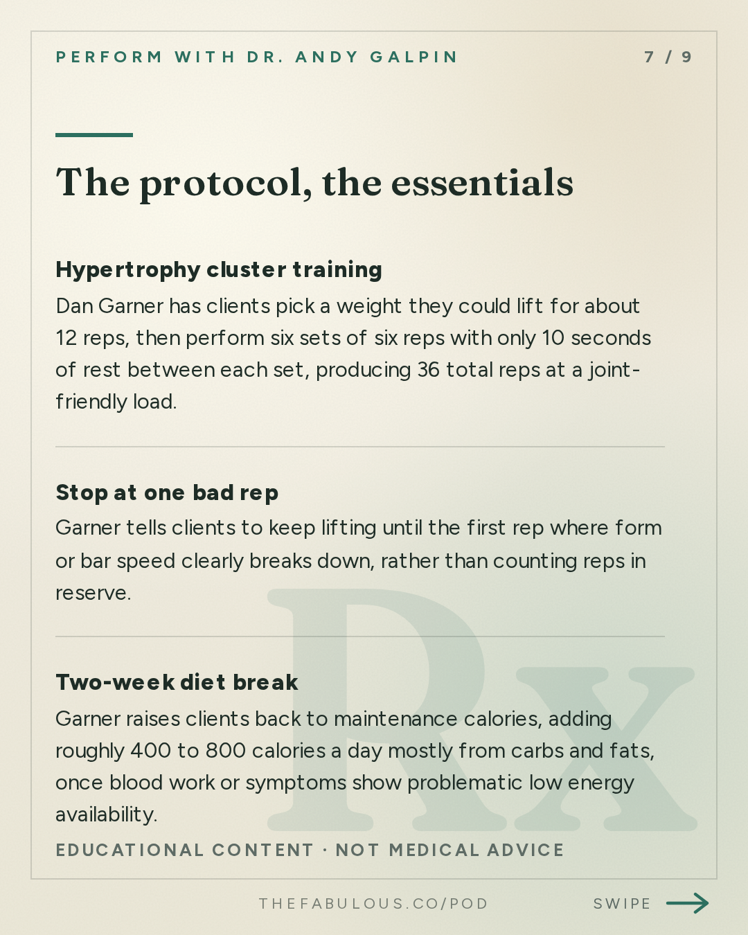 The protocol, the essentials — Perform with Dr. Andy Galpin: How to Reach Your Fitness Goals (Hard-to-Grow Muscles, Lose Fat, Busy Schedule & More) | Dan Garner