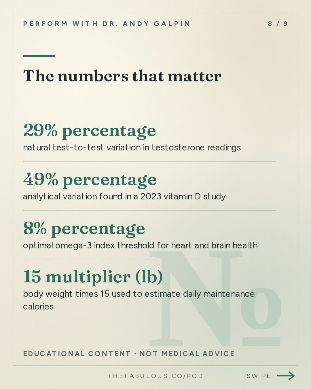 The numbers that matter — Perform with Dr. Andy Galpin: How to Reach Your Fitness Goals (Hard-to-Grow Muscles, Lose Fat, Busy Schedule & More) | Dan Garner