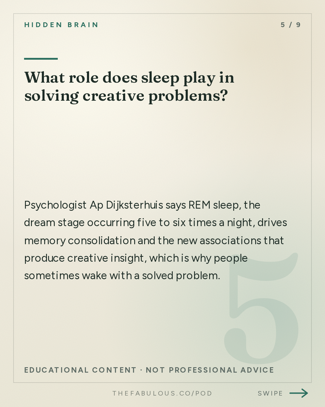 What role does sleep play in solving creative problems? — Hidden Brain: Blowing Up Your Life