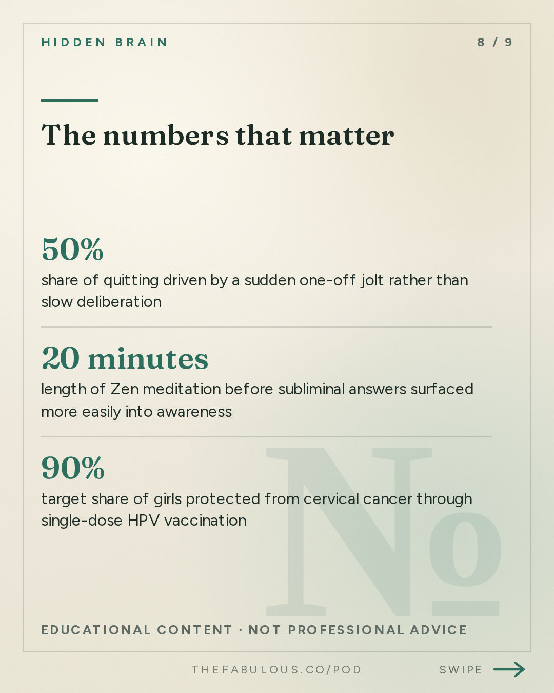 The numbers that matter — Hidden Brain: Blowing Up Your Life