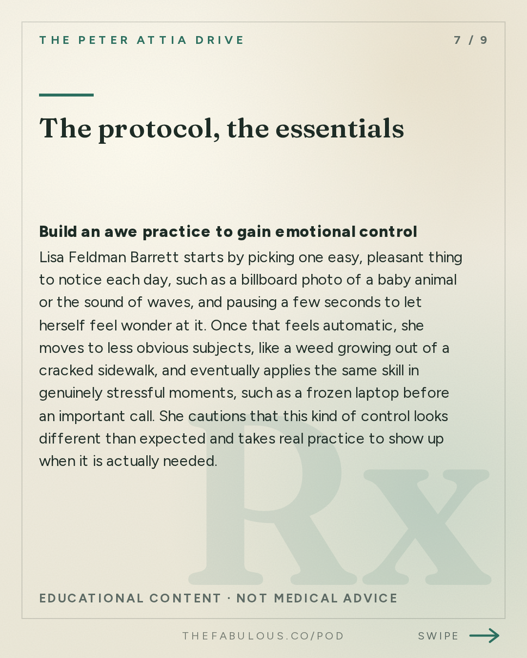 The protocol, the essentials — The Peter Attia Drive: #413 ‒ The neuroscience of emotion: challenging conventional theories of emotion, how the brain predicts and constructs our experiences, and gaining greater control over how we feel | Lisa Feldman Barrett, Ph.D.