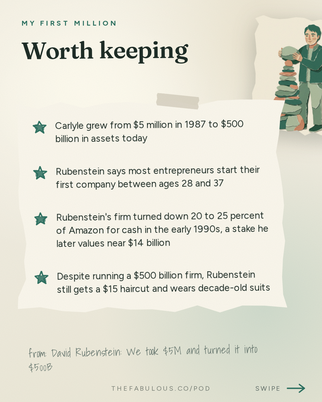 Worth keeping — My First Million: David Rubenstein: We took $5M and turned it into $500B