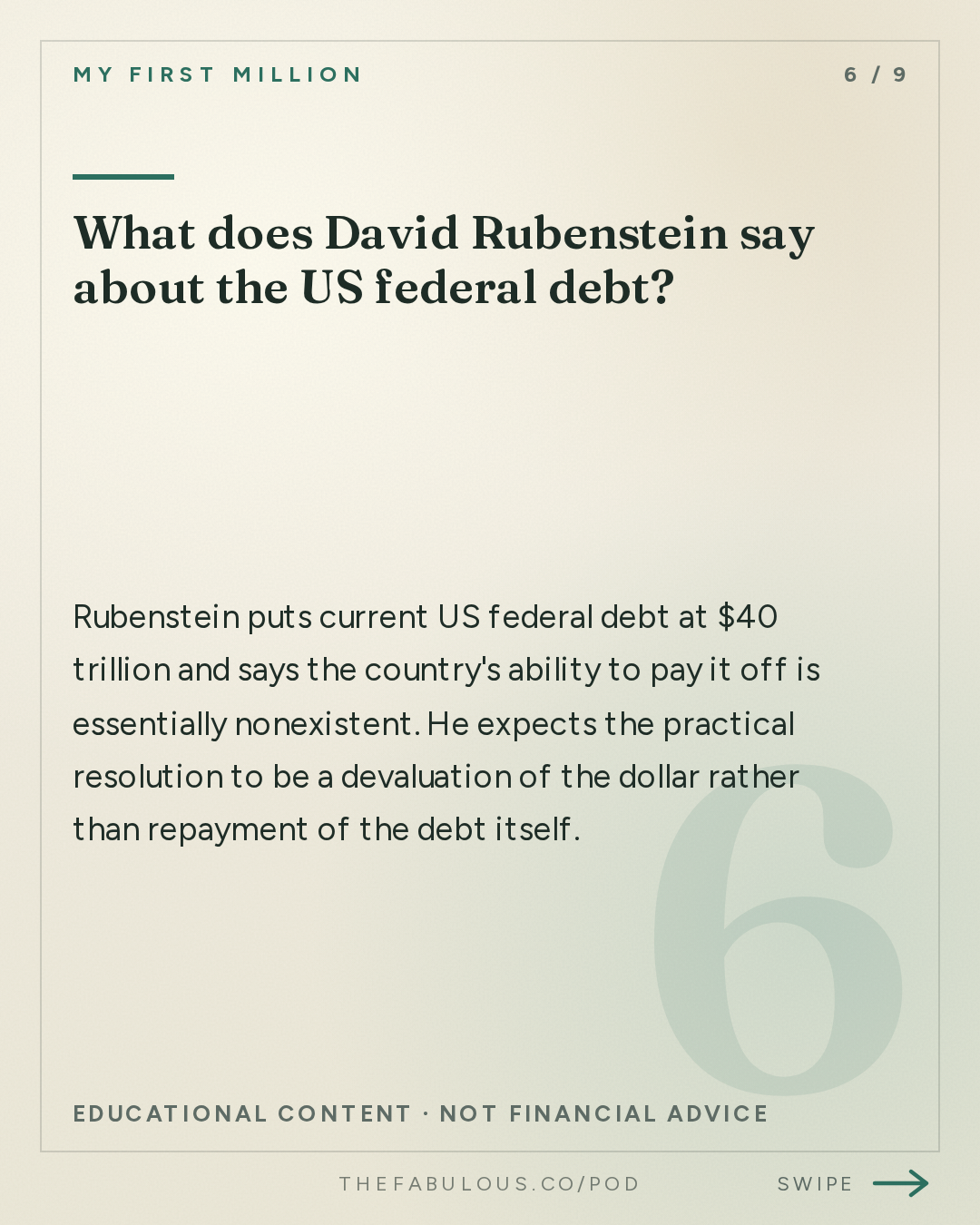 What does David Rubenstein say about the US federal debt? — My First Million: David Rubenstein: We took $5M and turned it into $500B