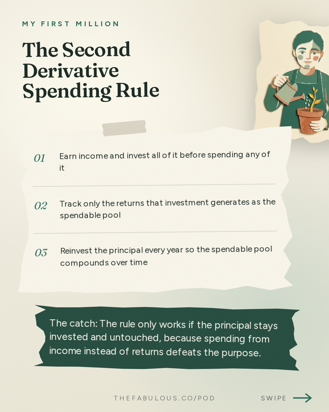The Second Derivative Spending Rule — My First Million: the 6 traits of people who can’t stop making money