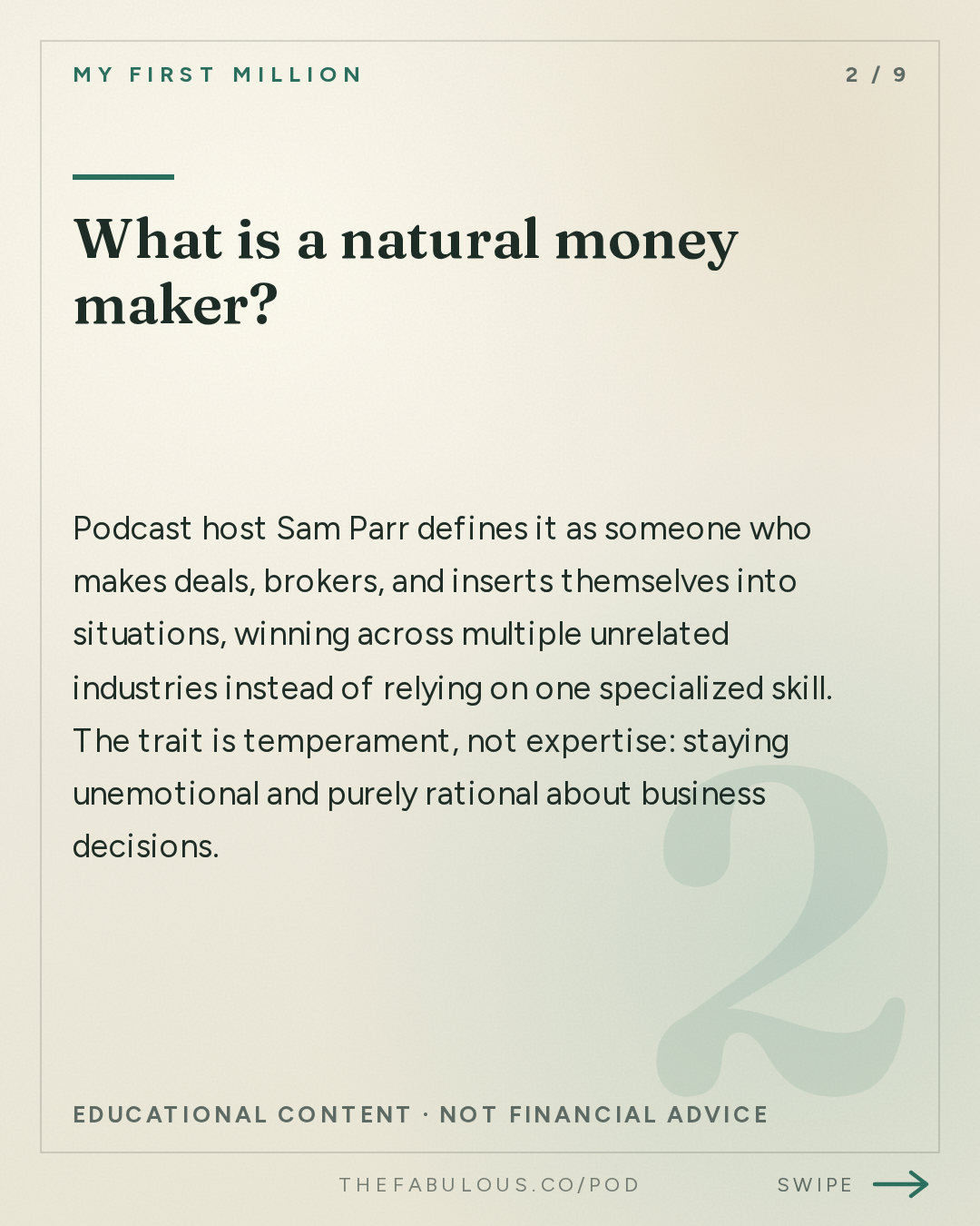 What is a natural money maker? — My First Million: the 6 traits of people who can’t stop making money