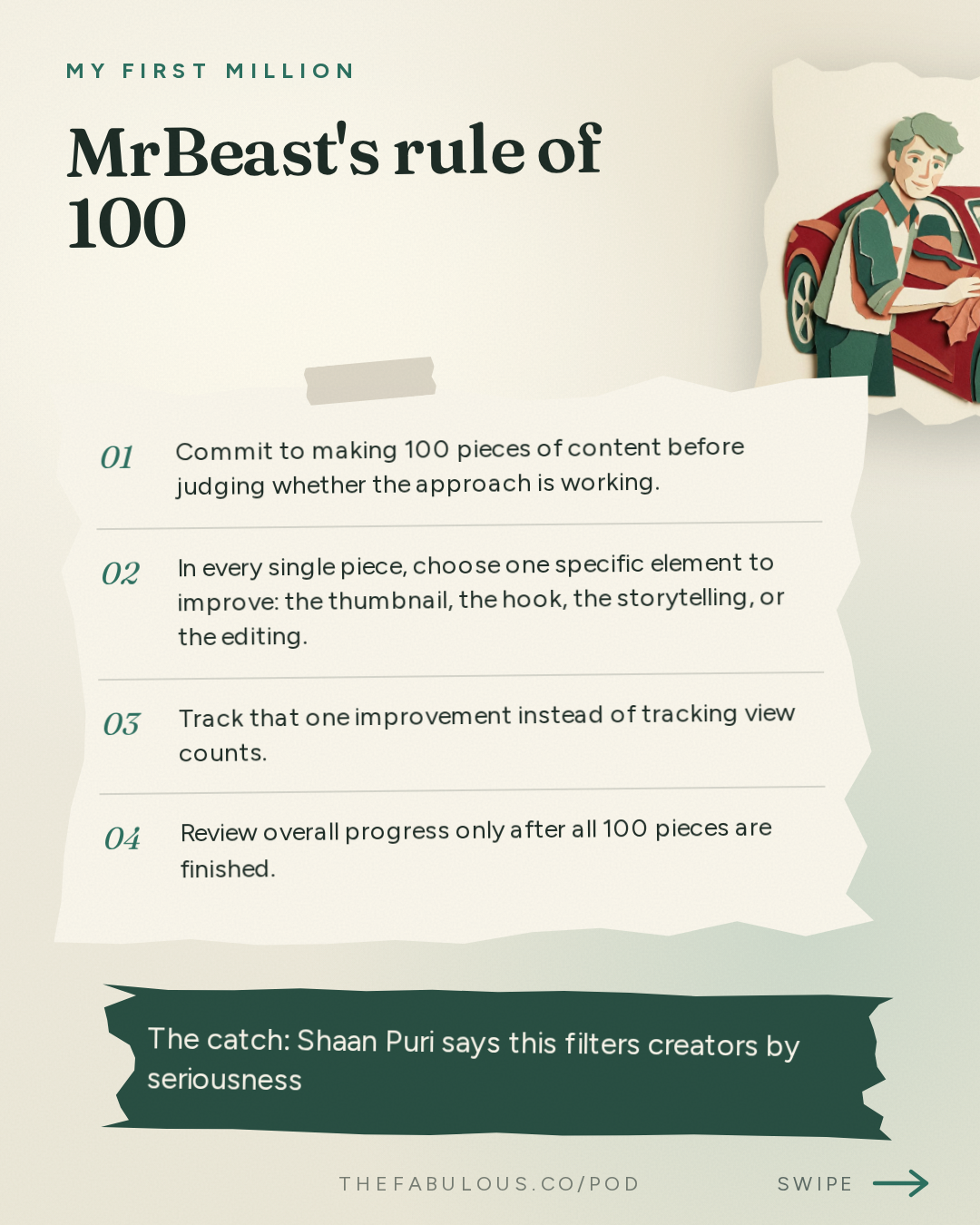 MrBeast's rule of 100 — My First Million: i got internet famous... if i started again from scratch, here's what I'd do this time