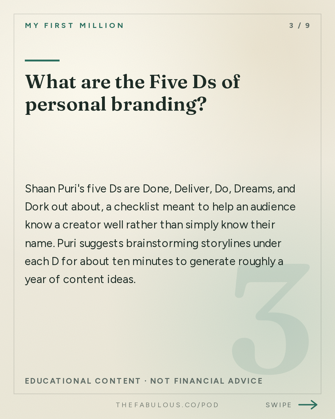 What are the Five Ds of personal branding? — My First Million: i got internet famous... if i started again from scratch, here's what I'd do this time