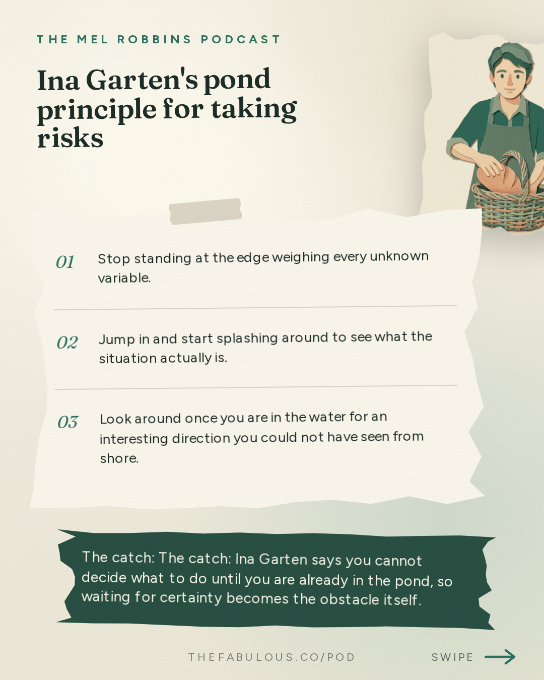 Ina Garten's pond principle for taking risks — The Mel Robbins Podcast: Reinvent Yourself At Any Age: Ina Garten Shares the Secret to Transforming Your Life