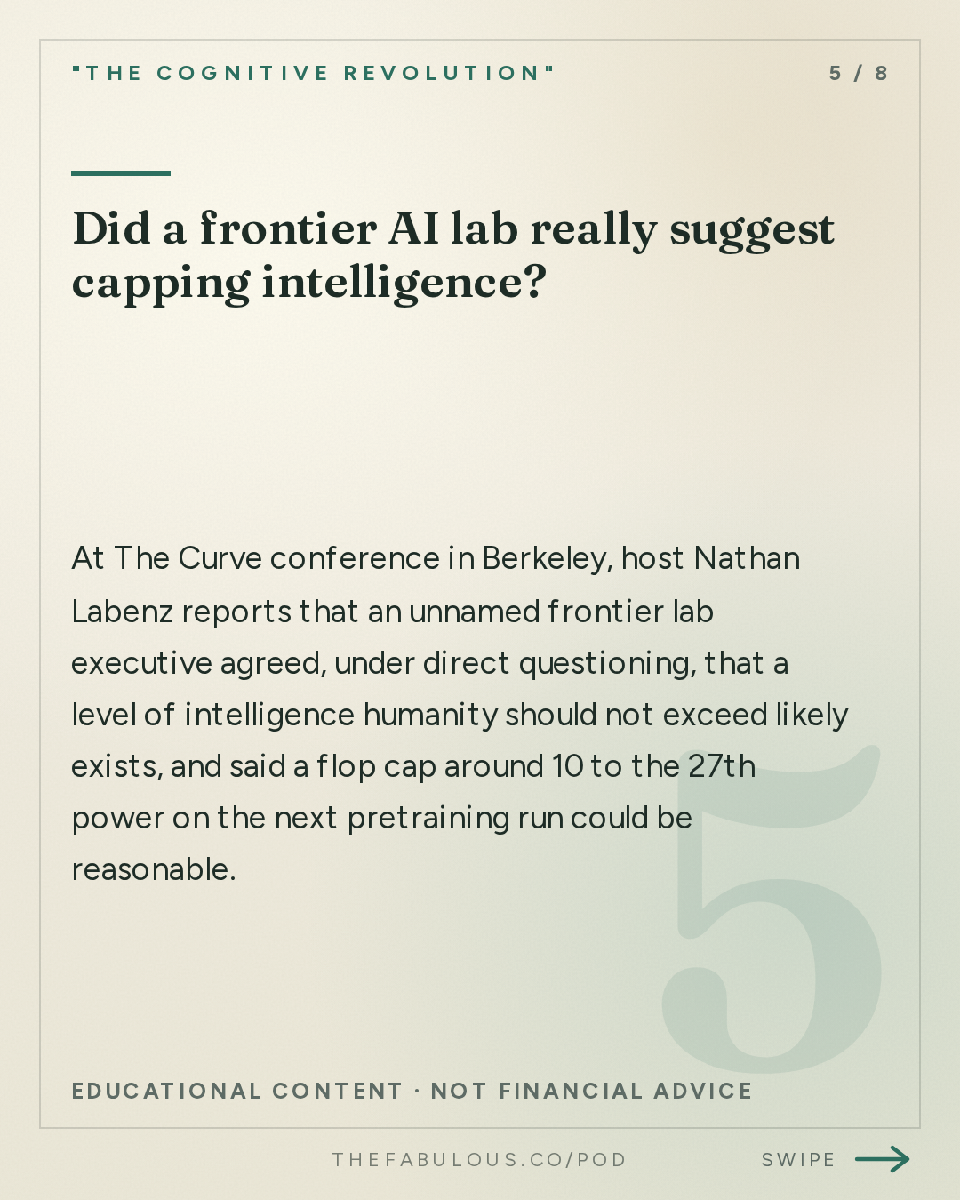 Did a frontier AI lab really suggest capping intelligence? — "The Cognitive Revolution" : AI:AM: A Level We Shouldn't Pass? Notes from The Curve + Tokens vs. Salaries & Is SaaS Cooked?