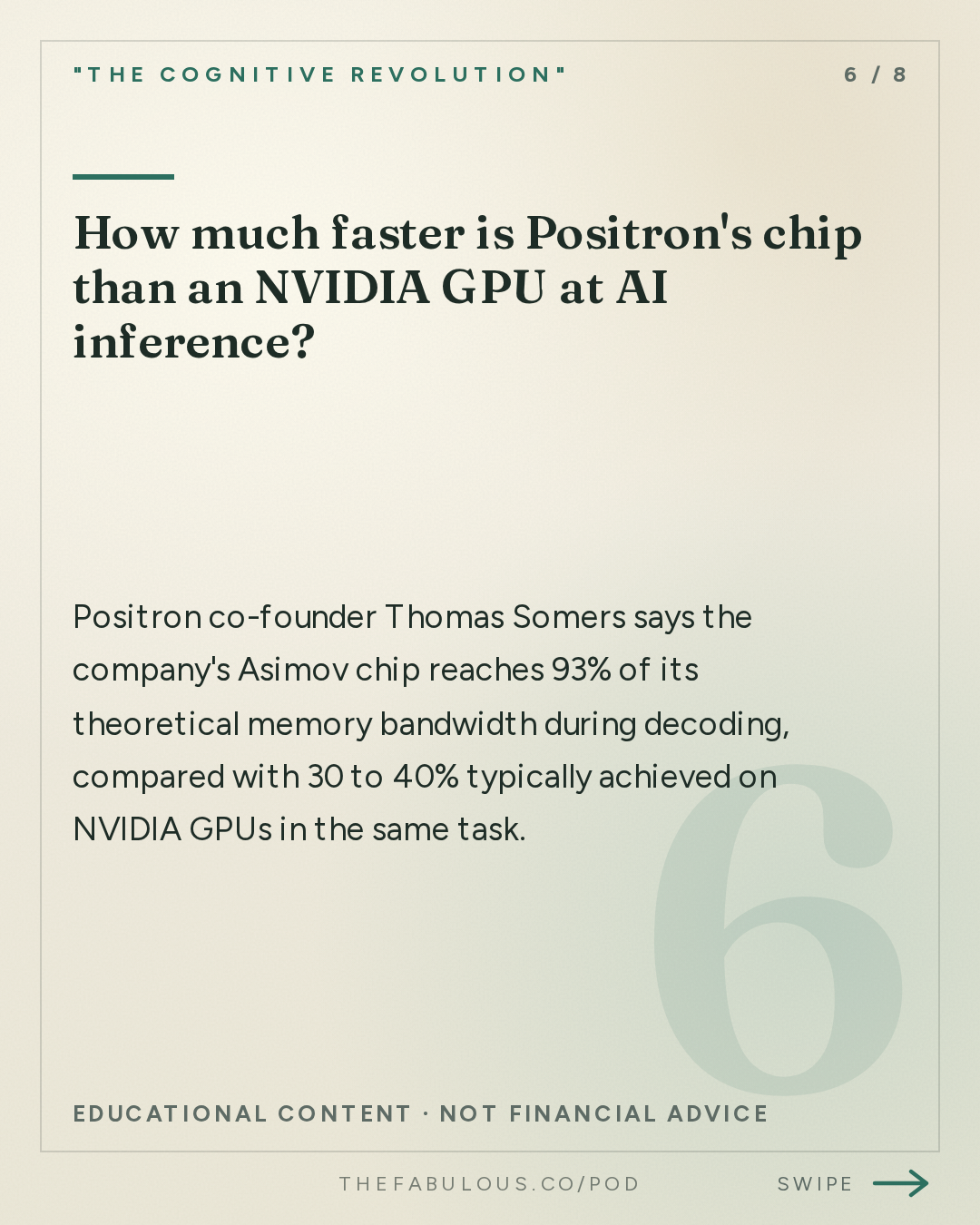 How much faster is Positron's chip than an NVIDIA GPU at AI inference? — "The Cognitive Revolution" : AI:AM: A Level We Shouldn't Pass? Notes from The Curve + Tokens vs. Salaries & Is SaaS Cooked?