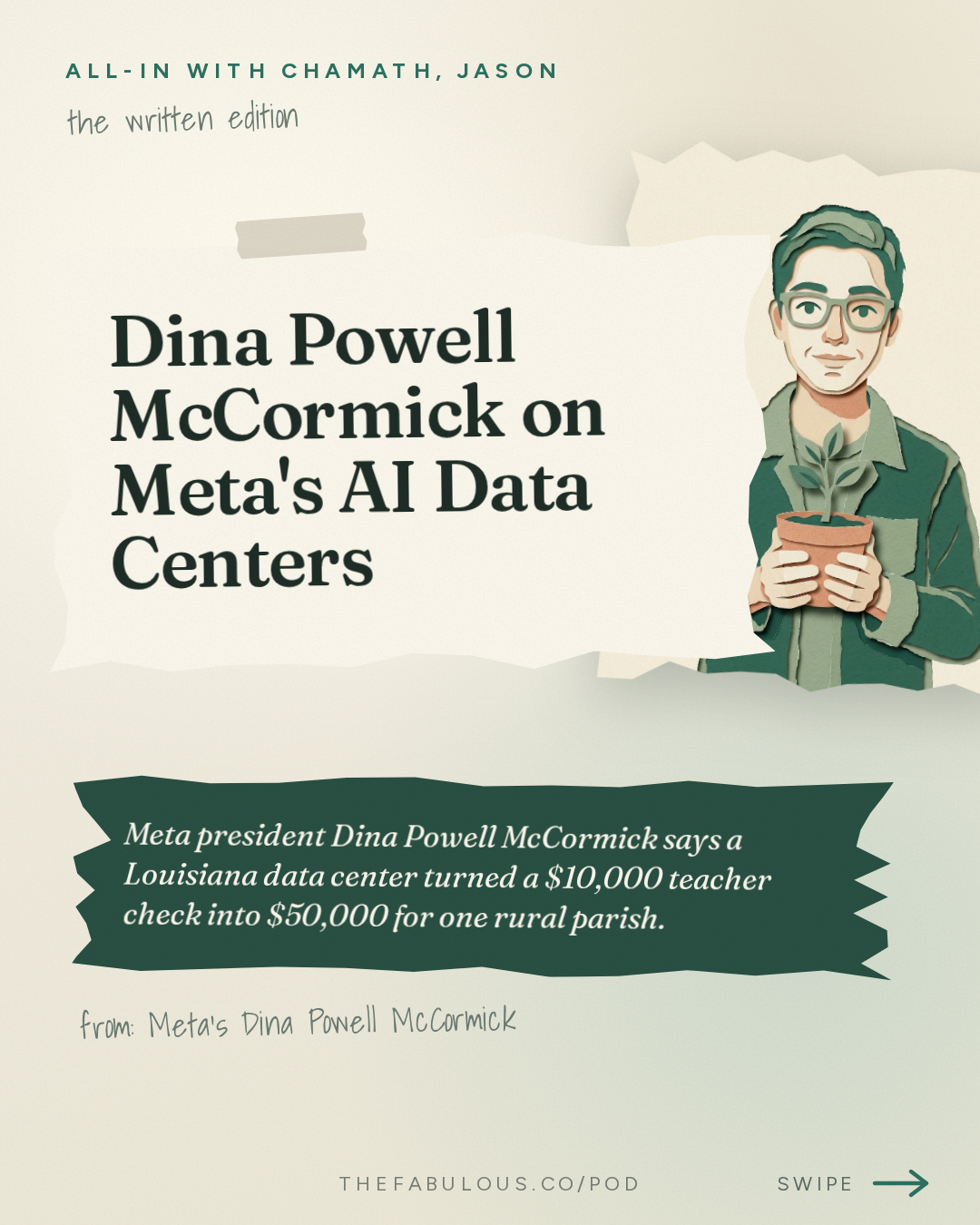 Dina Powell McCormick on Meta's AI Data Centers — All-In with Chamath, Jason, Sacks & Friedberg: Meta's Dina Powell McCormick: The Case for Data Centers, Backlash, AI Job Boom & Meta's Future
