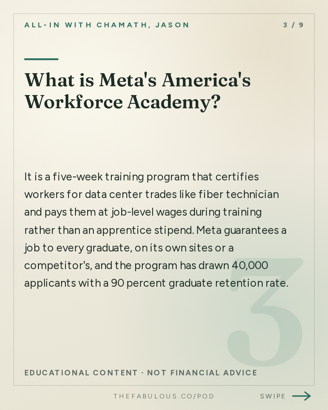 What is Meta's America's Workforce Academy? — All-In with Chamath, Jason, Sacks & Friedberg: Meta's Dina Powell McCormick: The Case for Data Centers, Backlash, AI Job Boom & Meta's Future