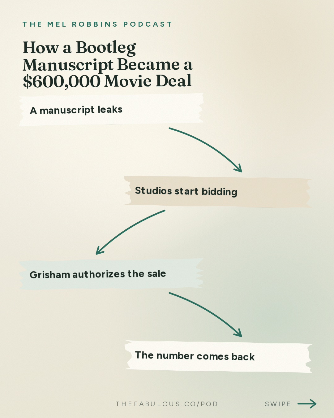 How a Bootleg Manuscript Became a $600,000 Movie Deal — The Mel Robbins Podcast: How One “Golden Moment” Can Transform Your Entire Life