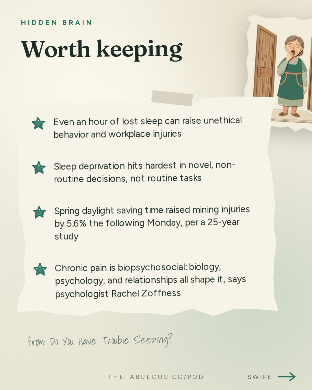 Worth keeping — Hidden Brain: Do You Have Trouble Sleeping?