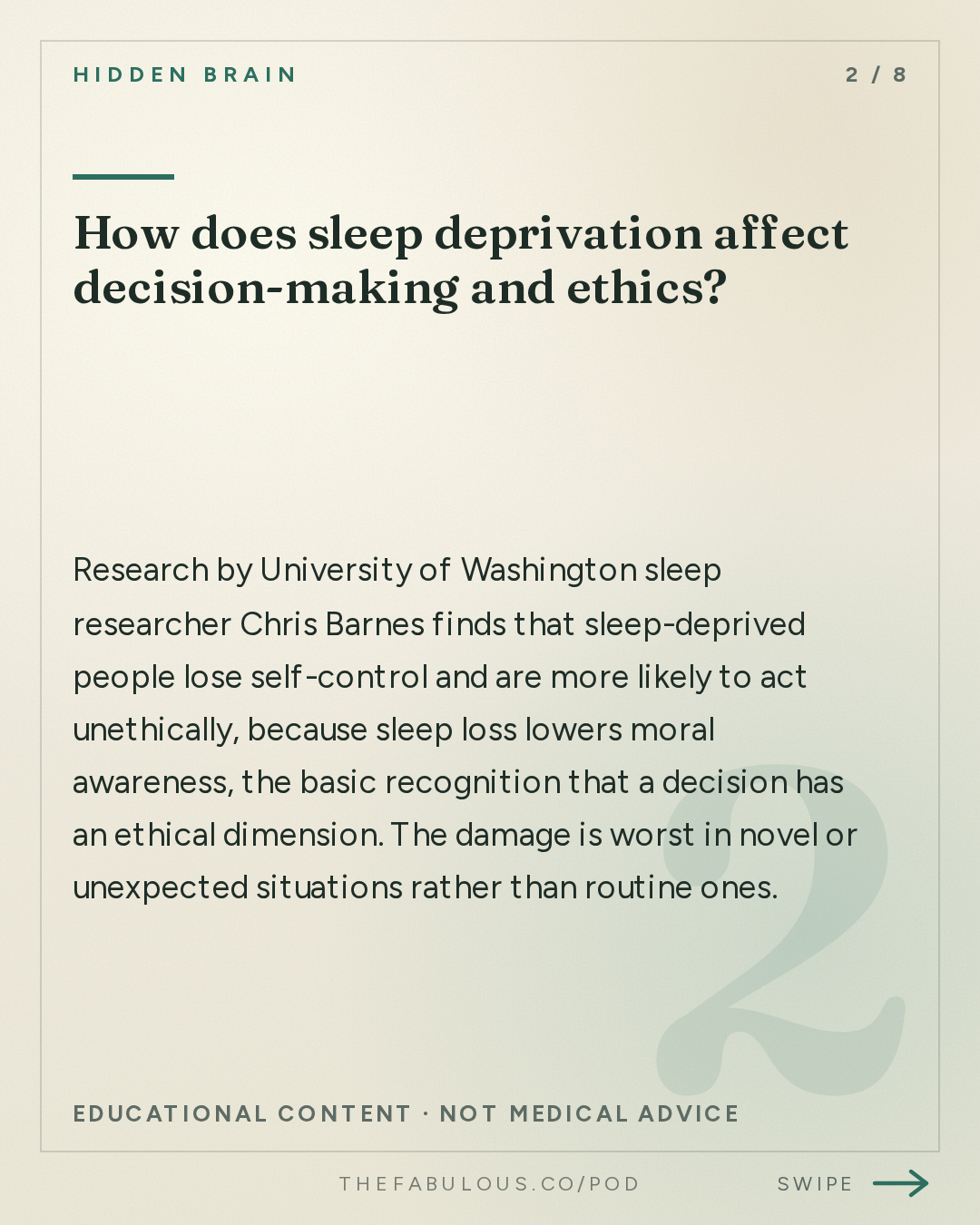 How does sleep deprivation affect decision-making and ethics? — Hidden Brain: Do You Have Trouble Sleeping?