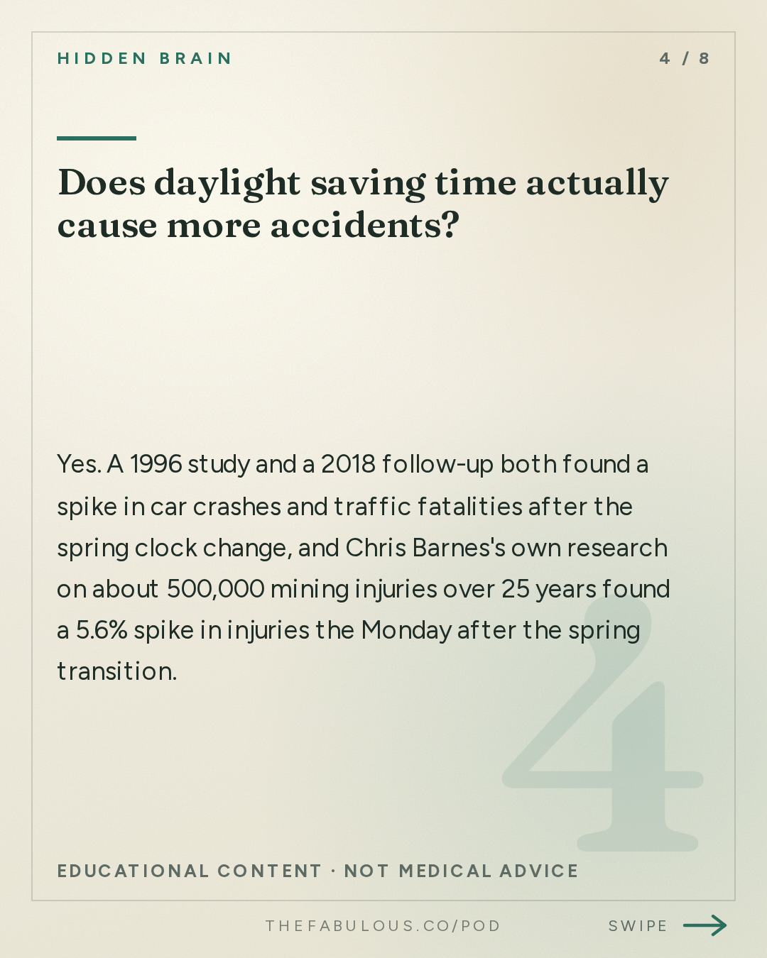 Does daylight saving time actually cause more accidents? — Hidden Brain: Do You Have Trouble Sleeping?