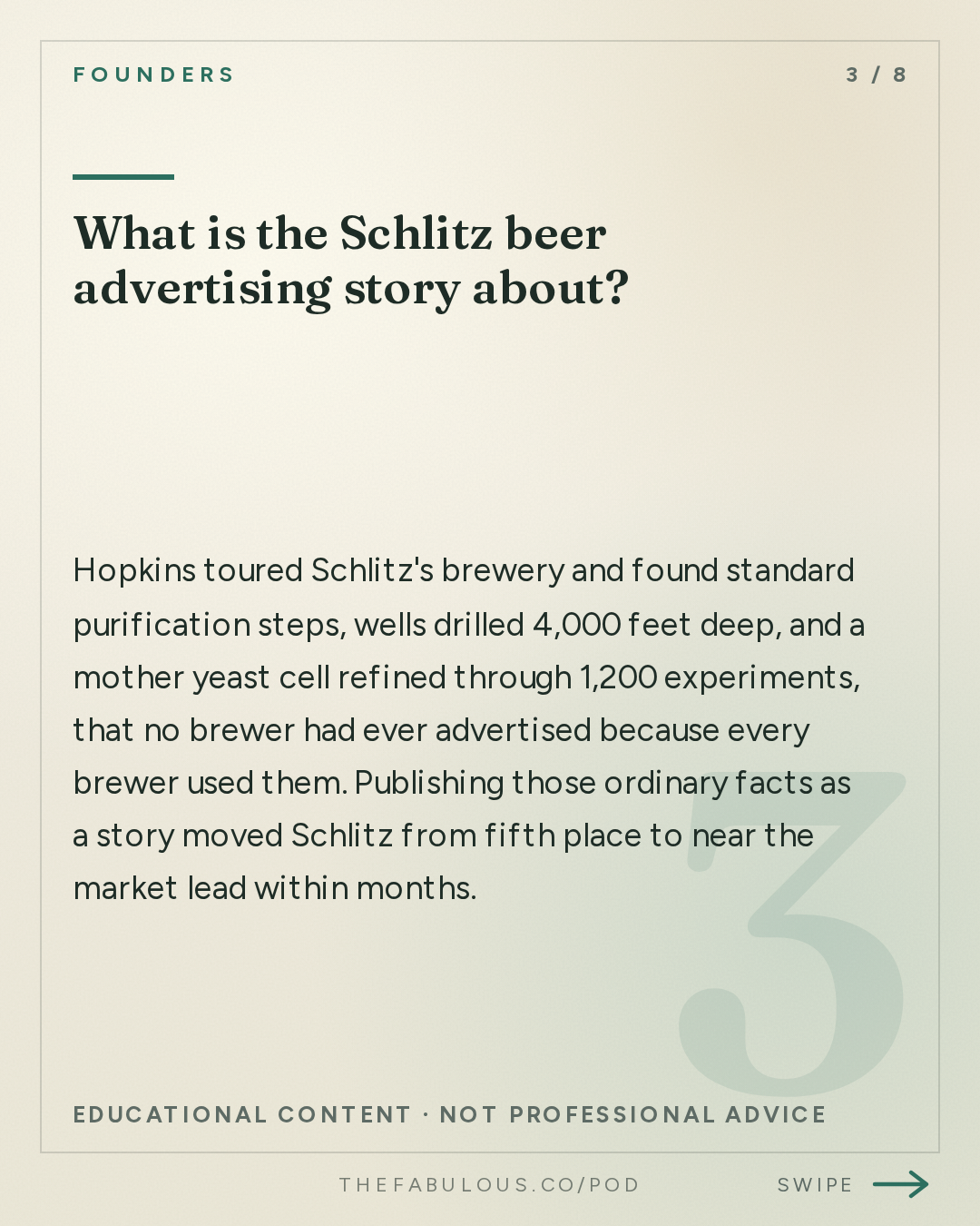 What is the Schlitz beer advertising story about? — Founders: #430 How to Write Ads That Sell