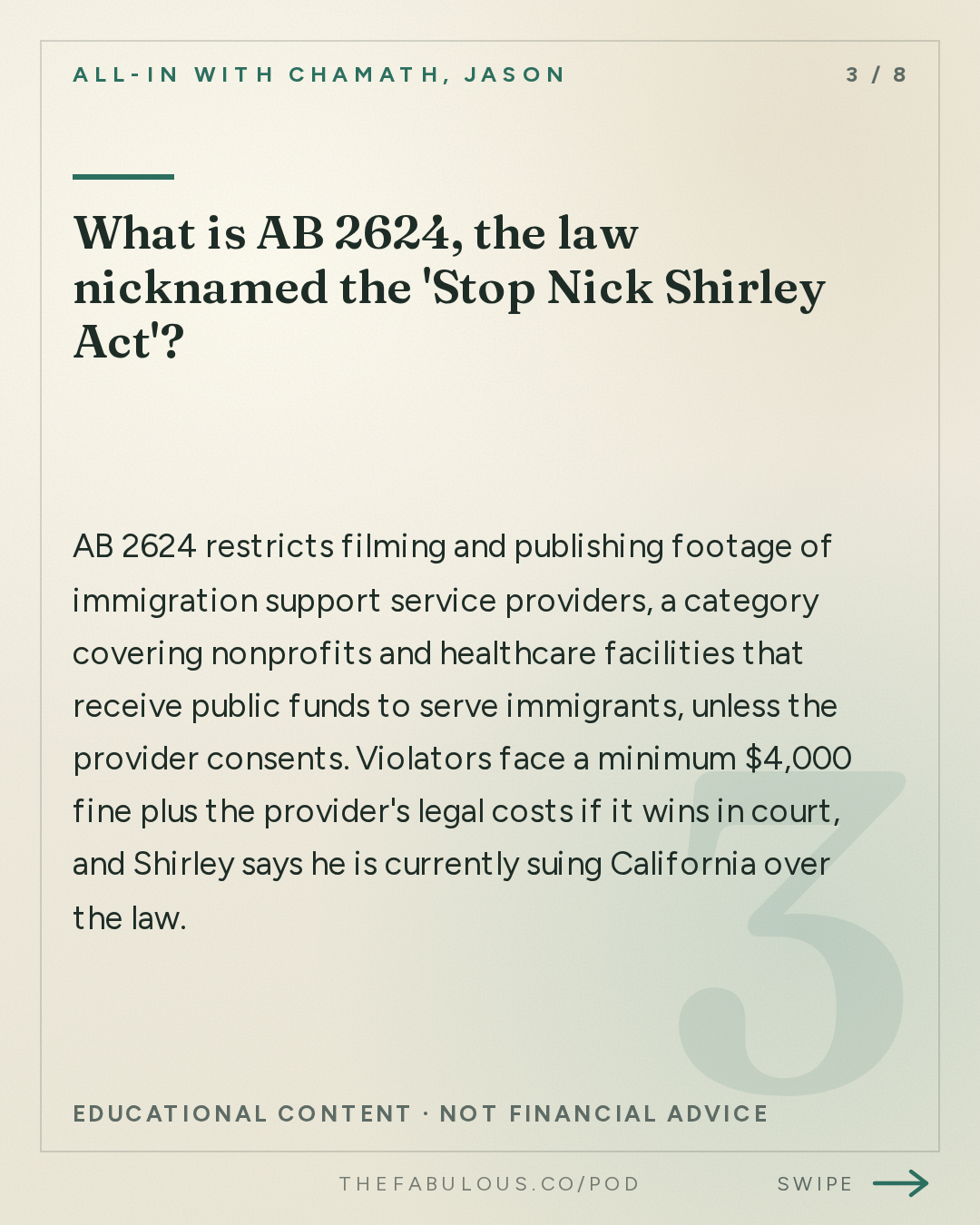 What is AB 2624, the law nicknamed the 'Stop Nick Shirley Act'? — All-In with Chamath, Jason, Sacks & Friedberg: Nick Shirley: Exposing Government Fraud, Suing California & Taking on the Media