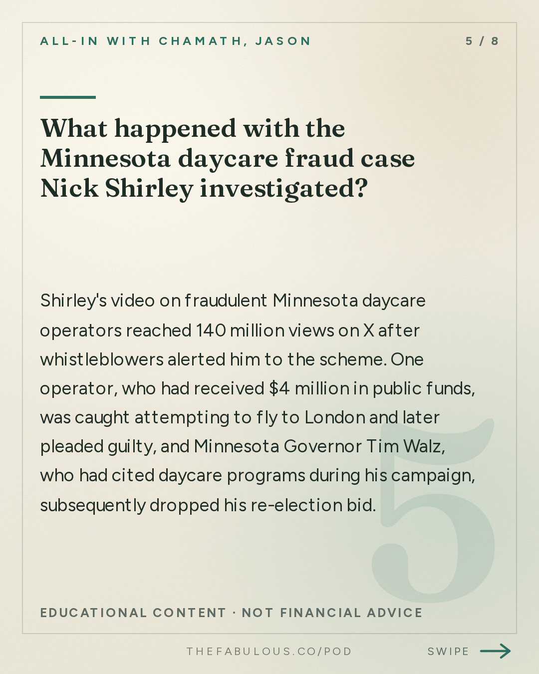 What happened with the Minnesota daycare fraud case Nick Shirley investigated? — All-In with Chamath, Jason, Sacks & Friedberg: Nick Shirley: Exposing Government Fraud, Suing California & Taking on the Media