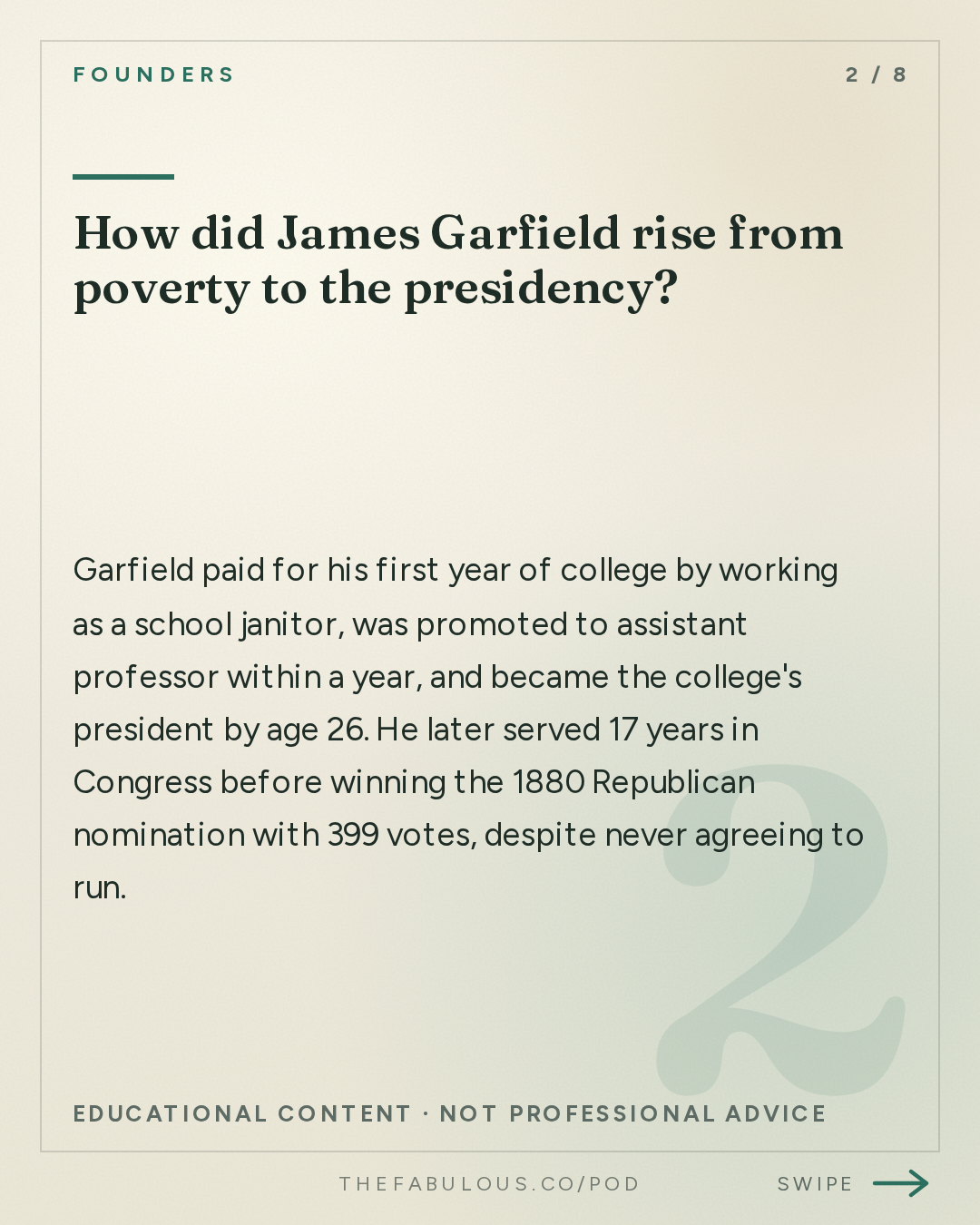 How did James Garfield rise from poverty to the presidency? — Founders: #438 James Garfield's Extraordinary Rise