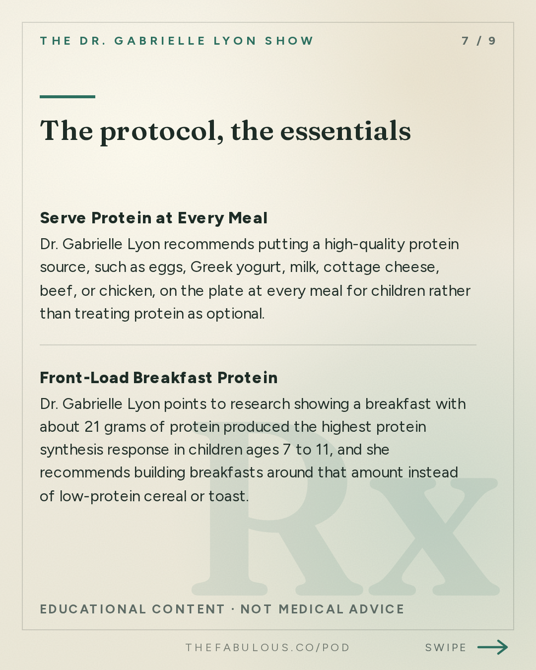 The protocol, the essentials — The Dr. Gabrielle Lyon Show: How to Raise Strong Kids: Protein, Strength Training and Building Bone Before Adulthood