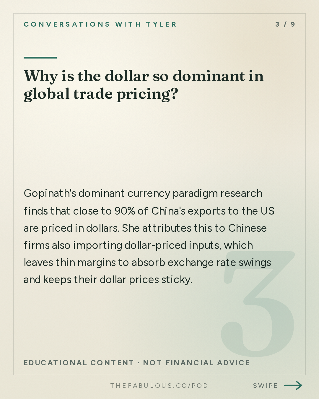 Why is the dollar so dominant in global trade pricing? — Conversations with Tyler: Gita Gopinath on Trade, Currencies, and Economic Transformation