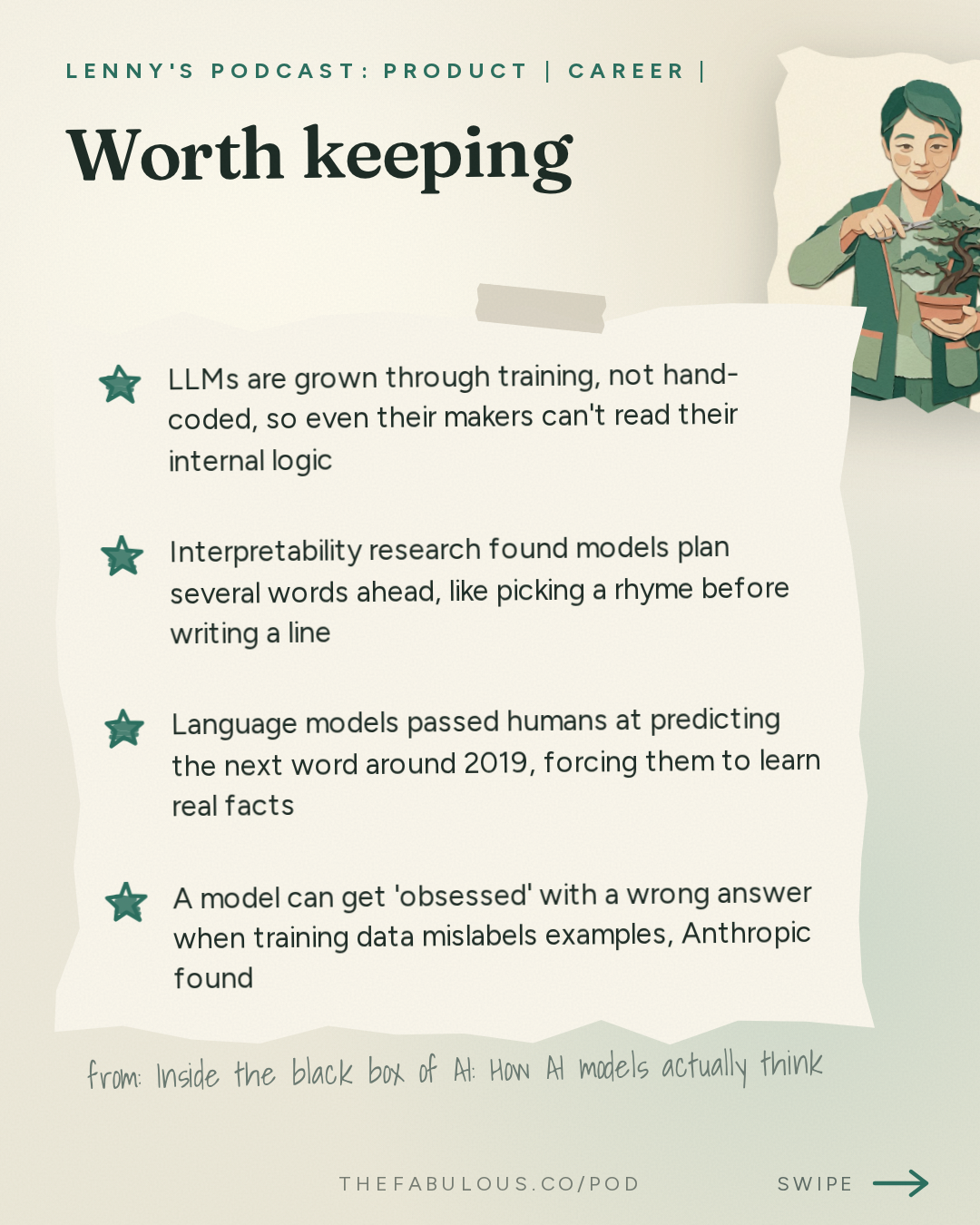Worth keeping — Lenny's Podcast: Product | Career | Growth: Inside the black box of AI: How AI models actually think | Emmanuel Ameisen (Anthropic)