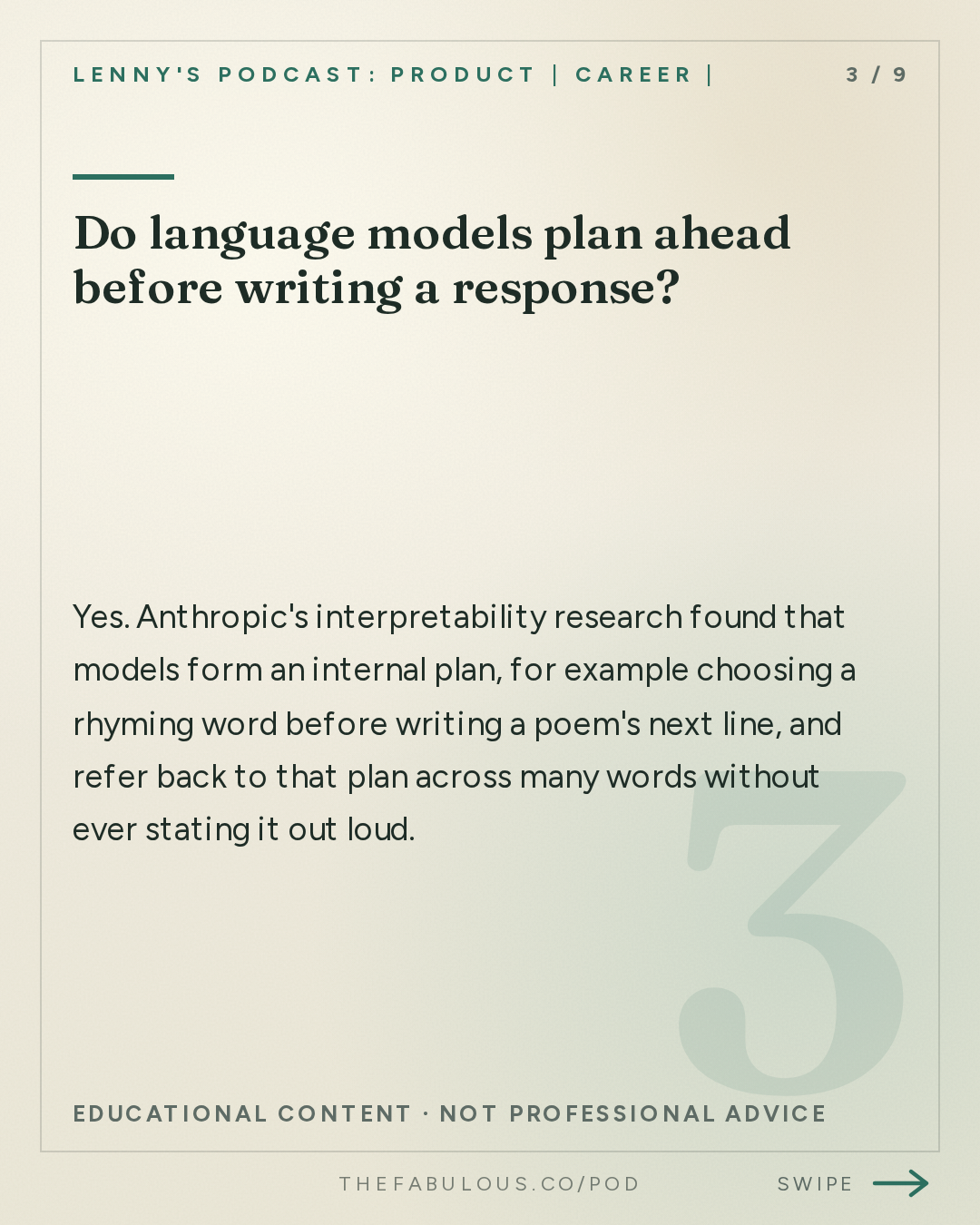Do language models plan ahead before writing a response? — Lenny's Podcast: Product | Career | Growth: Inside the black box of AI: How AI models actually think | Emmanuel Ameisen (Anthropic)