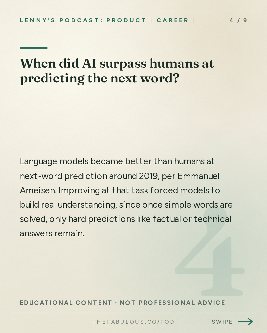 When did AI surpass humans at predicting the next word? — Lenny's Podcast: Product | Career | Growth: Inside the black box of AI: How AI models actually think | Emmanuel Ameisen (Anthropic)