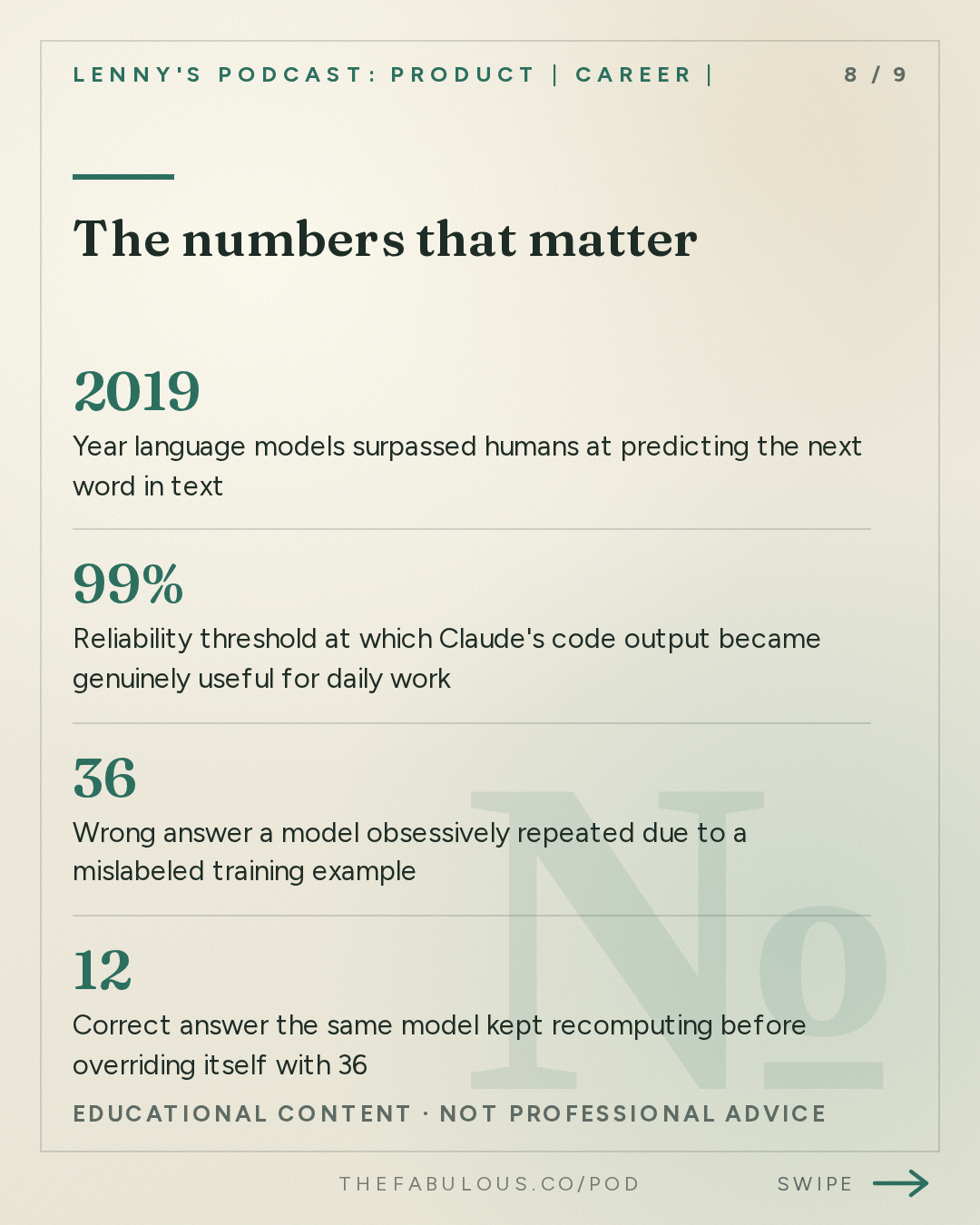 The numbers that matter — Lenny's Podcast: Product | Career | Growth: Inside the black box of AI: How AI models actually think | Emmanuel Ameisen (Anthropic)