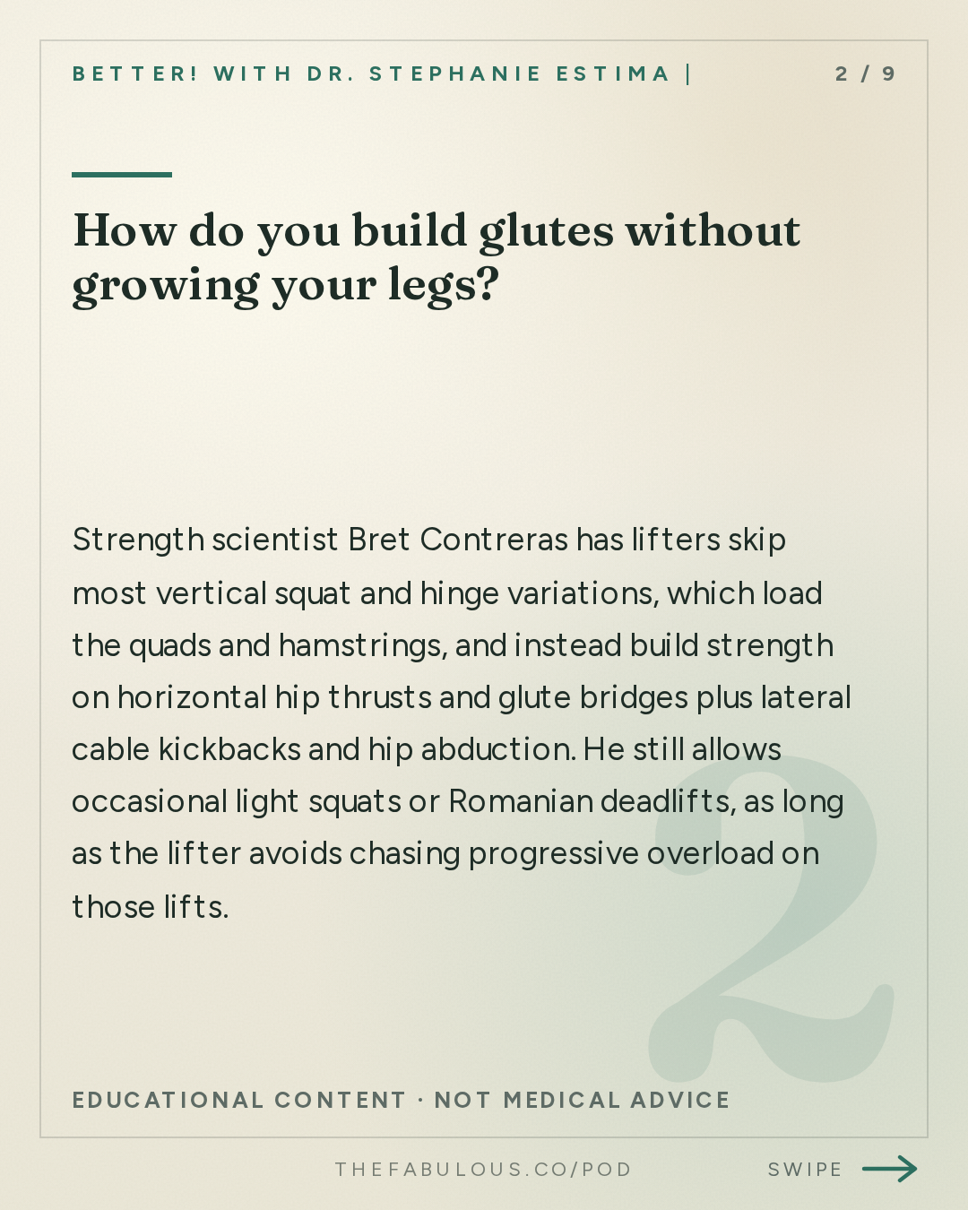 How do you build glutes without growing your legs? — BETTER! with Dr. Stephanie Estima | Strength, Body Composition & Perimenopause: How To Build Round & Strong Glutes with Bret Contreras, PhD. aka the Glute Guy