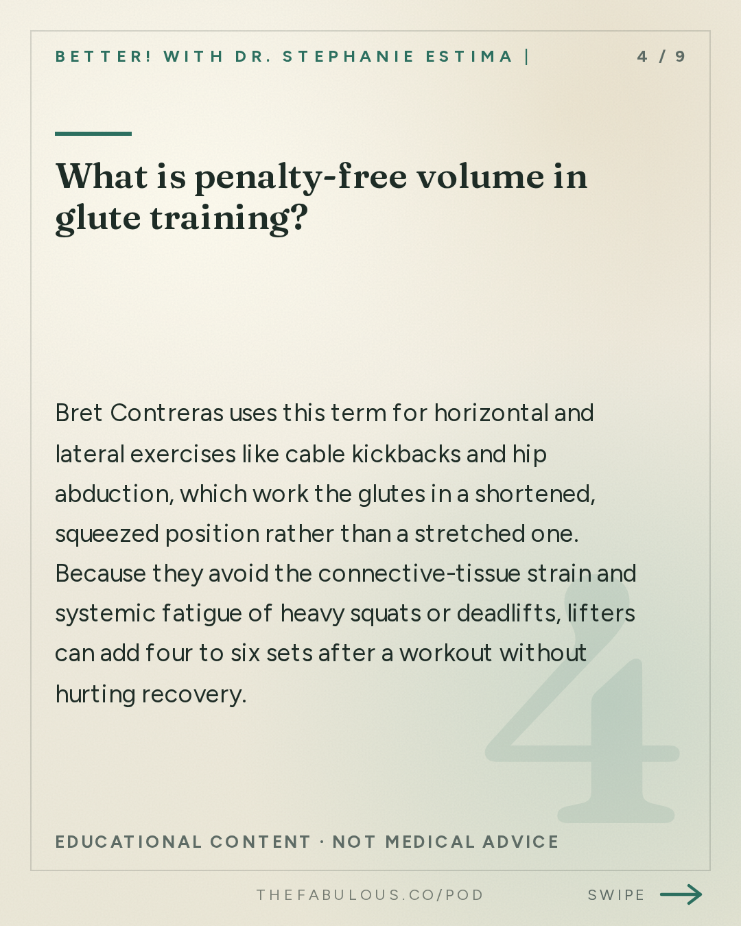 What is penalty-free volume in glute training? — BETTER! with Dr. Stephanie Estima | Strength, Body Composition & Perimenopause: How To Build Round & Strong Glutes with Bret Contreras, PhD. aka the Glute Guy