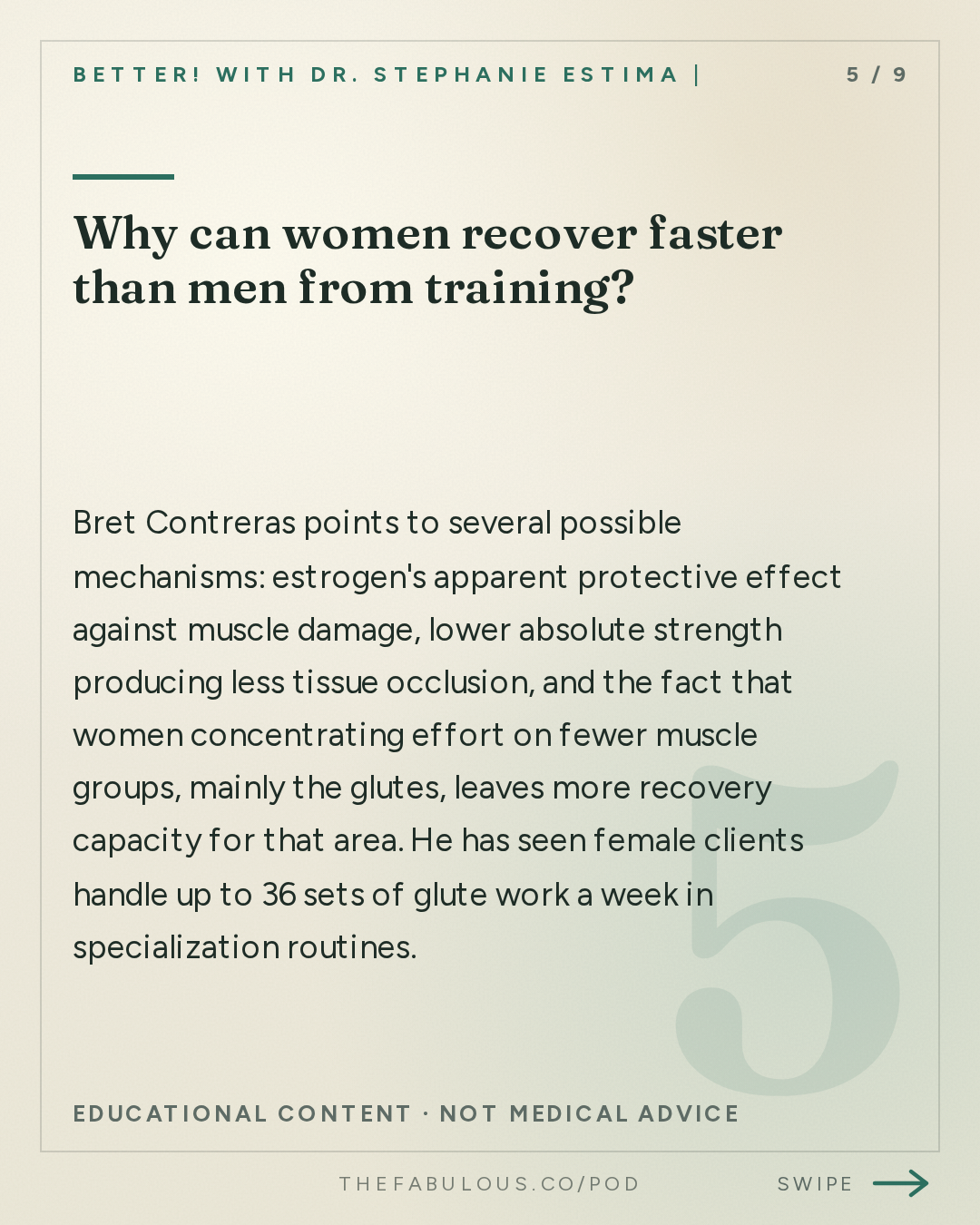 Why can women recover faster than men from training? — BETTER! with Dr. Stephanie Estima | Strength, Body Composition & Perimenopause: How To Build Round & Strong Glutes with Bret Contreras, PhD. aka the Glute Guy