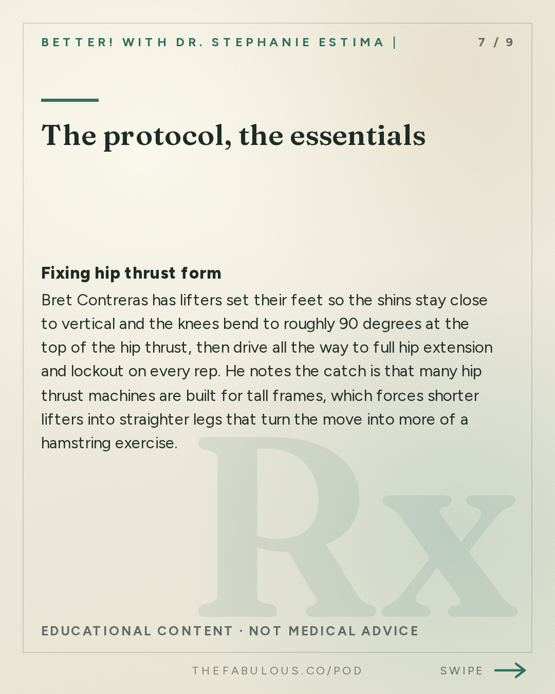 The protocol, the essentials — BETTER! with Dr. Stephanie Estima | Strength, Body Composition & Perimenopause: How To Build Round & Strong Glutes with Bret Contreras, PhD. aka the Glute Guy