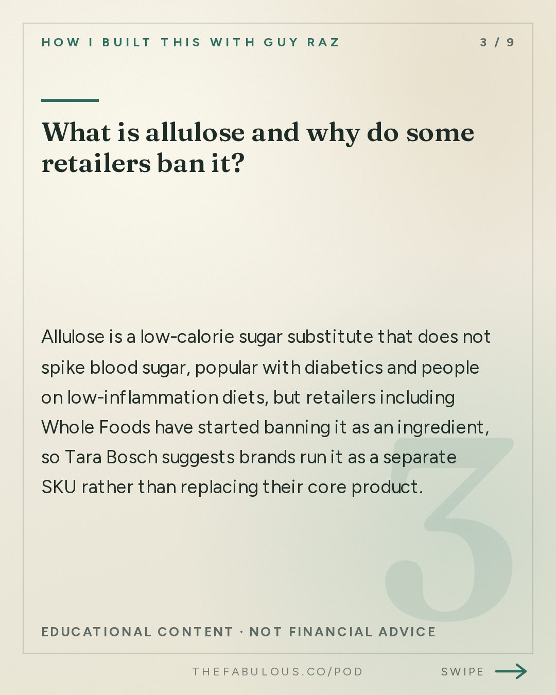 What is allulose and why do some retailers ban it? — How I Built This with Guy Raz: Advice Line with Tara Bosch of SmartSweets